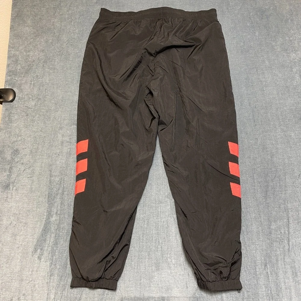 Adidas Joggers Pants Mens 36x29 Black Performance Athletic Ankle Zip Tapered Leg